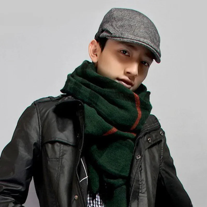 Men’s Fashion Beret – Classic Wool Flat Cap for Autumn & Winter