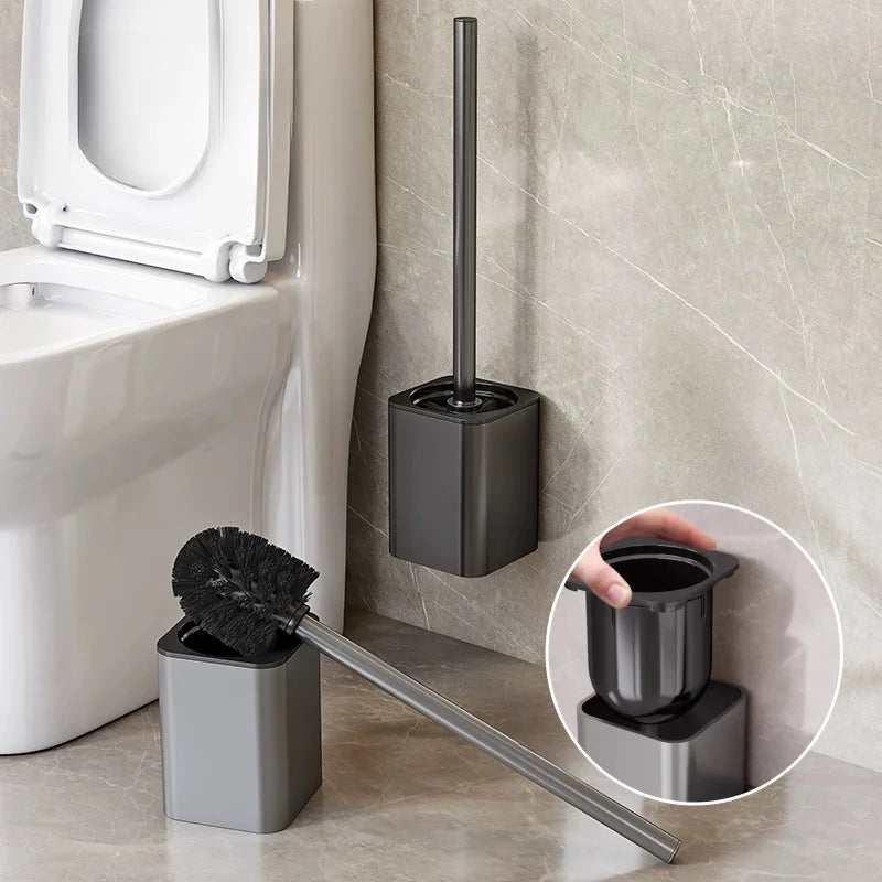 Luxury Wall-Mounted Metal Toilet Brush – Elegant & Efficient Cleaning Tool