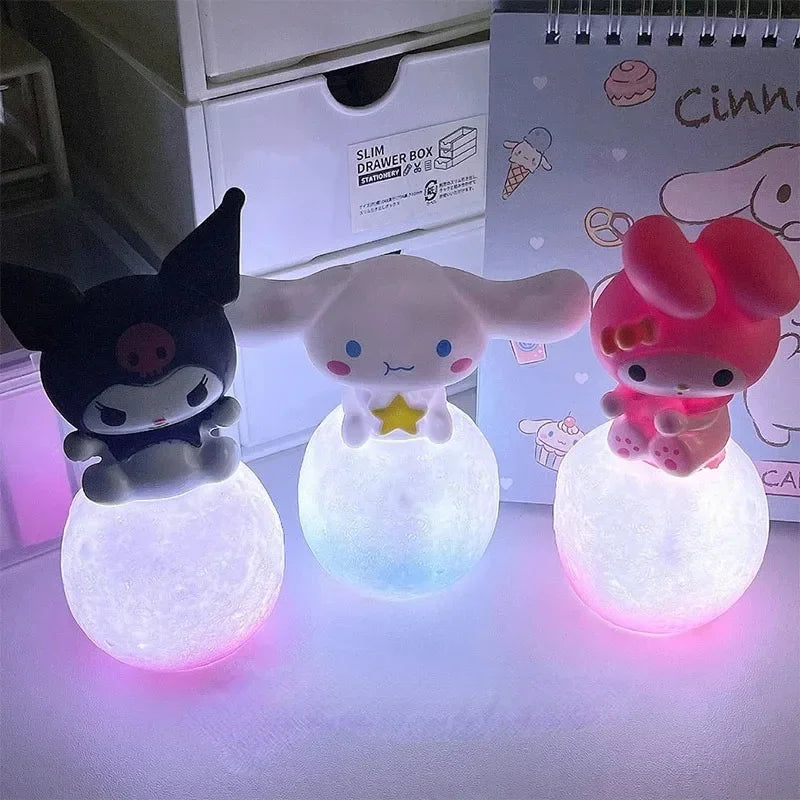 Miniso Hello Kitty Night Light - Luminous Bedside Lamp for Kids - Cute Anime Characters Kuromi and Cinnamoroll