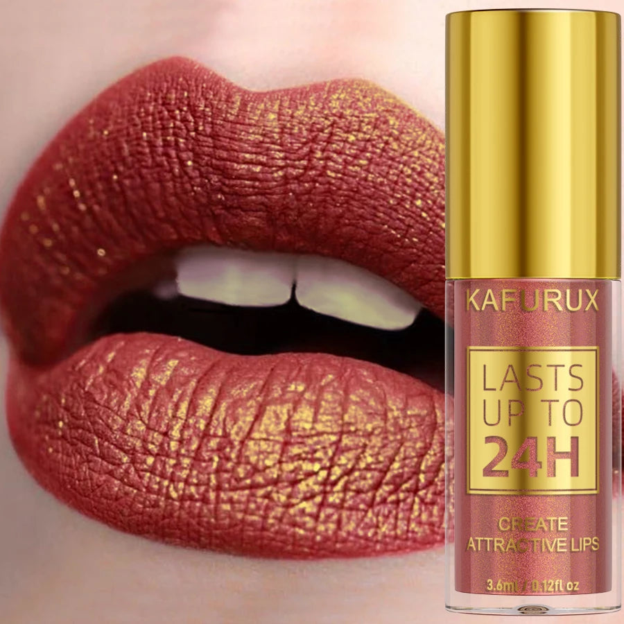 14 Colors Glitter Metallic Lip Gloss – Long-Lasting Waterproof Liquid Lipstick & Lip Tint