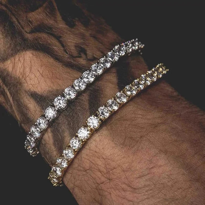 Hip-Hop Iced Out Tennis Bracelet – Stylish Streetwear Jewelry