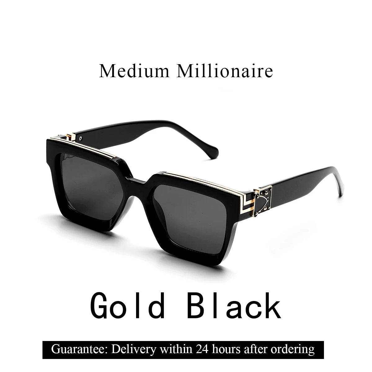 Ruiao Retro Black Millionaire Shades – Luxury 2024 Designer Sunglasses