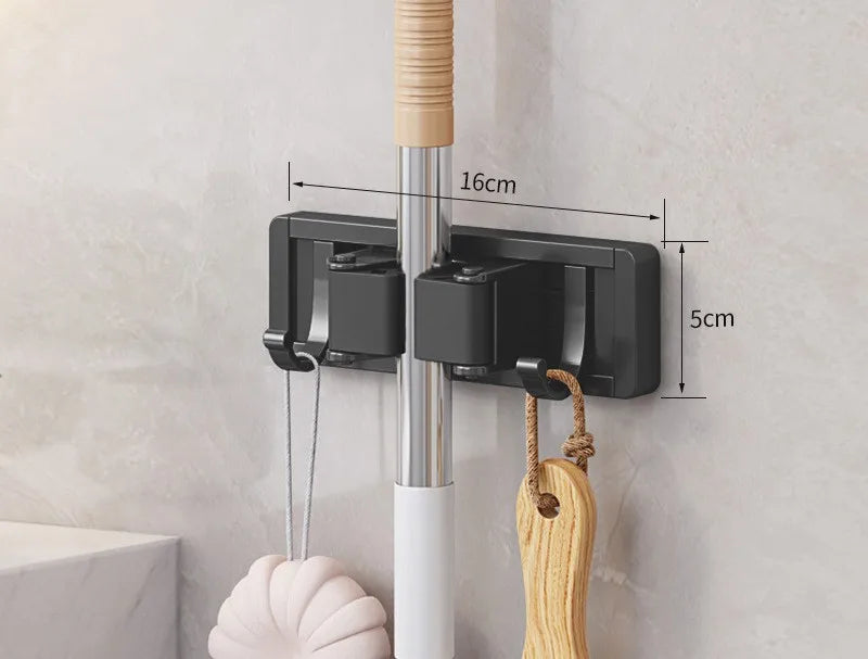 Wall-Mounted Mop &amp; Broom Holder – Strong & Space-Saving Organizer