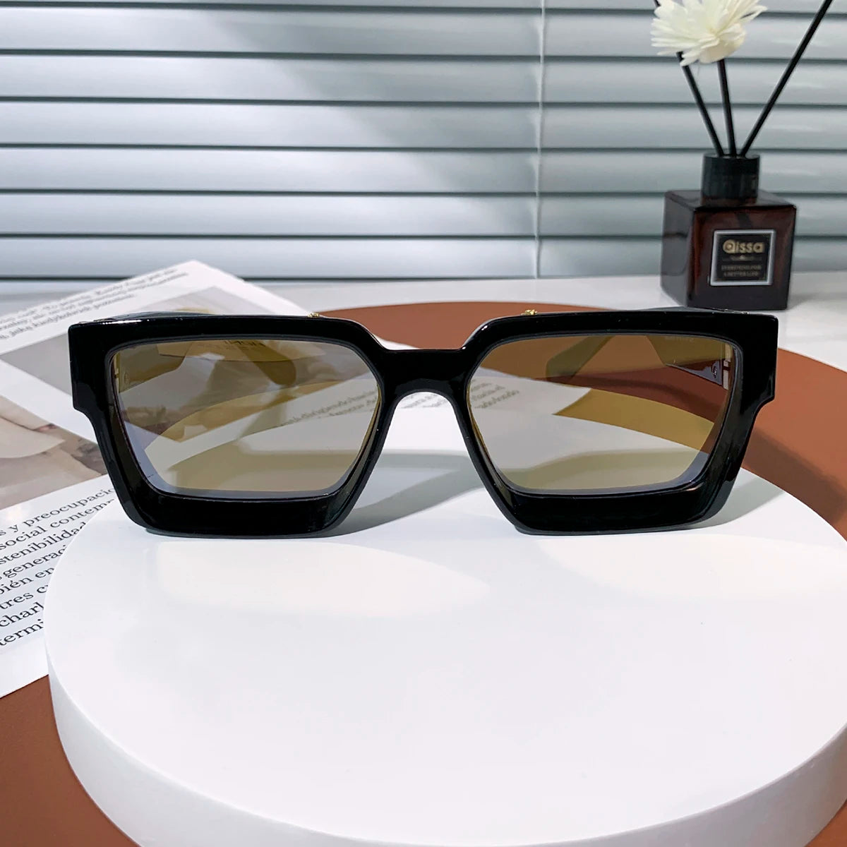 Ruiao Retro Black Millionaire Shades – Luxury 2024 Designer Sunglasses