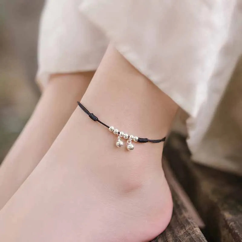 925 Sterling Silver Anklet for Women 💎 – Elegant Geometric Chain with Clear CZ Crystals