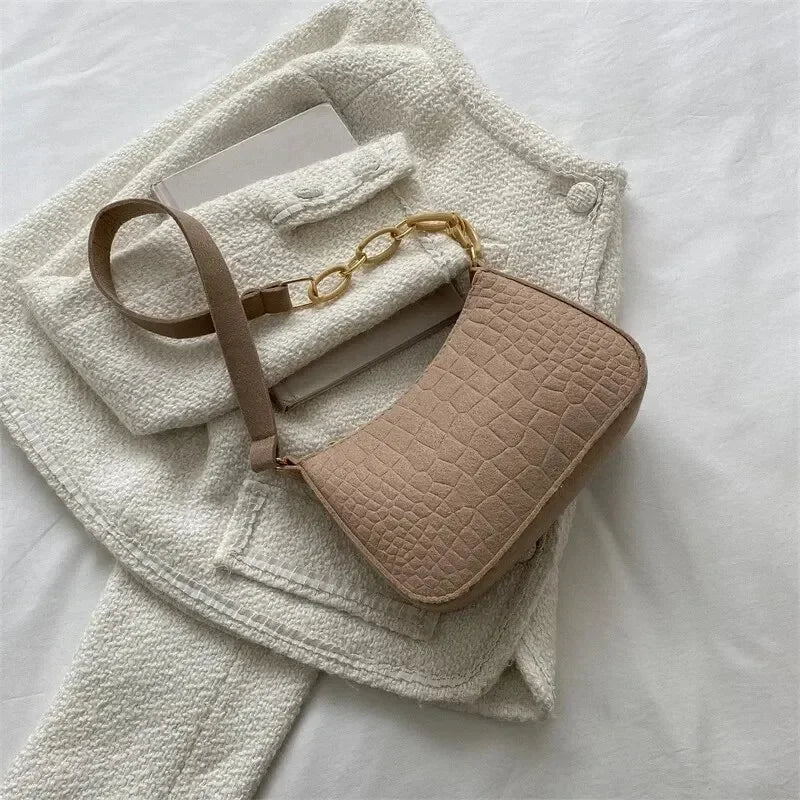 2024 Retro Small Square Shoulder Bag – Elegant Autumn Underarm & Handheld Purse