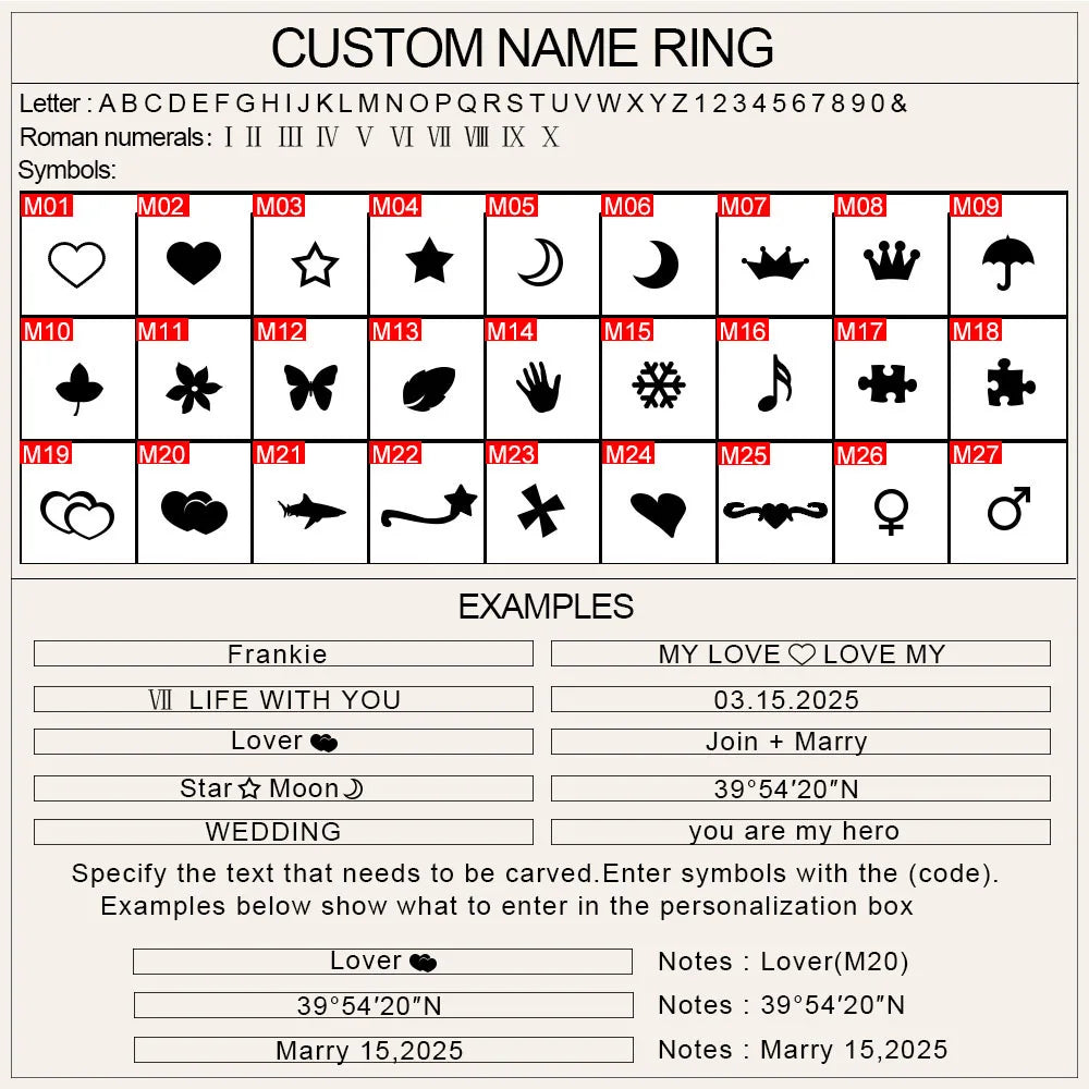 COOLTIME Personalized Name Ring for Women Men – Custom Engraved Stainless Steel Wedding Promise Band