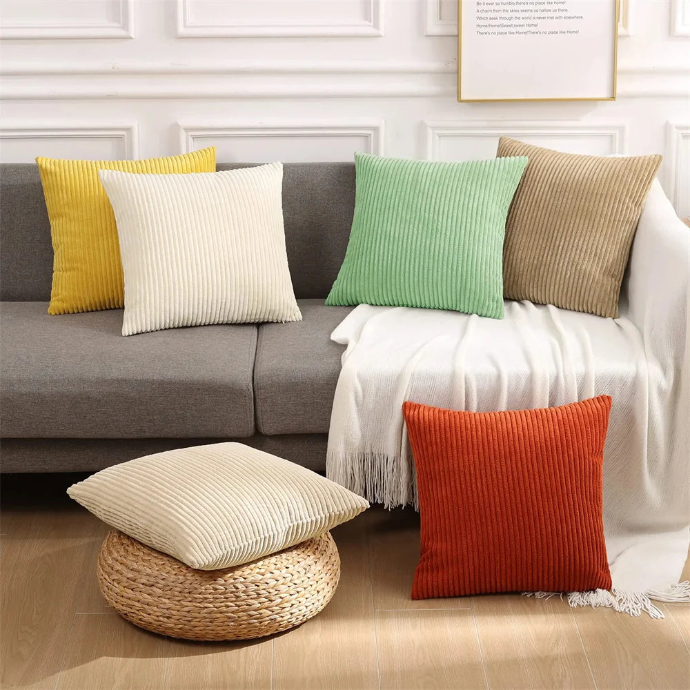 Olanly Corduroy Cushion Cover – Soft & Luxurious Home Décor