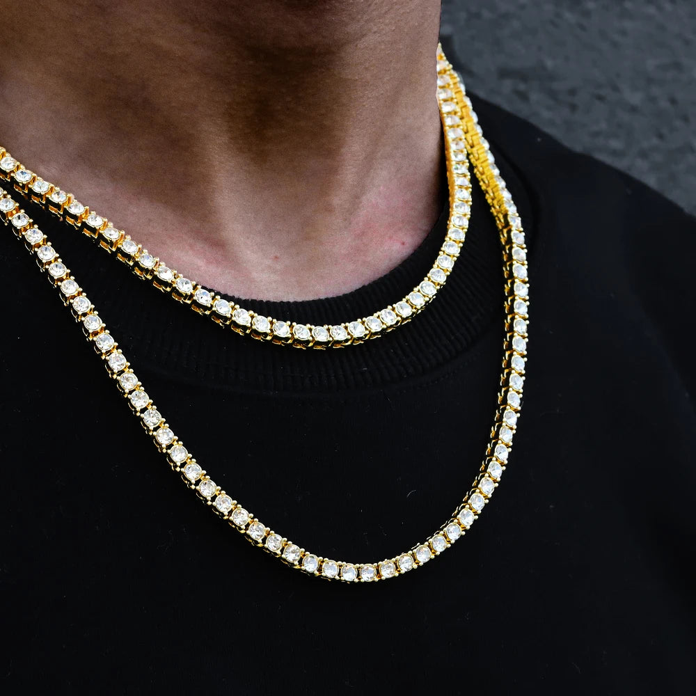 Iced Out 4MM Tennis Chain Bracelet & Necklace – Hip-Hop Luxury Jewelry