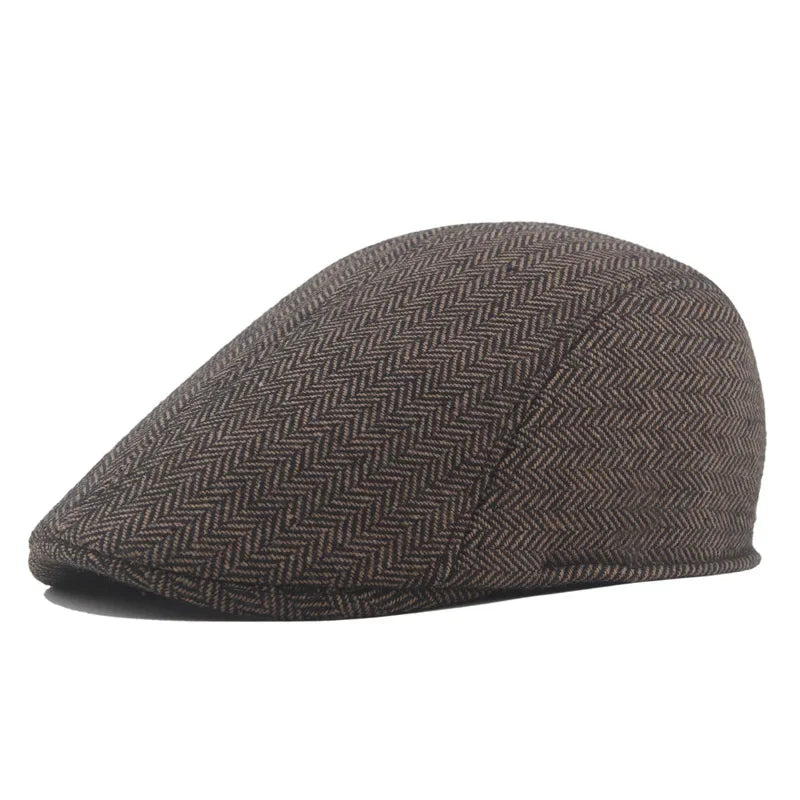 Men’s Fashion Beret – Classic Wool Flat Cap for Autumn & Winter