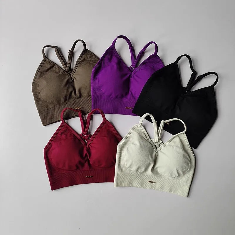 Women's V-Neck Fitness Yoga Set – High-Waisted Leggings & Sports Bra