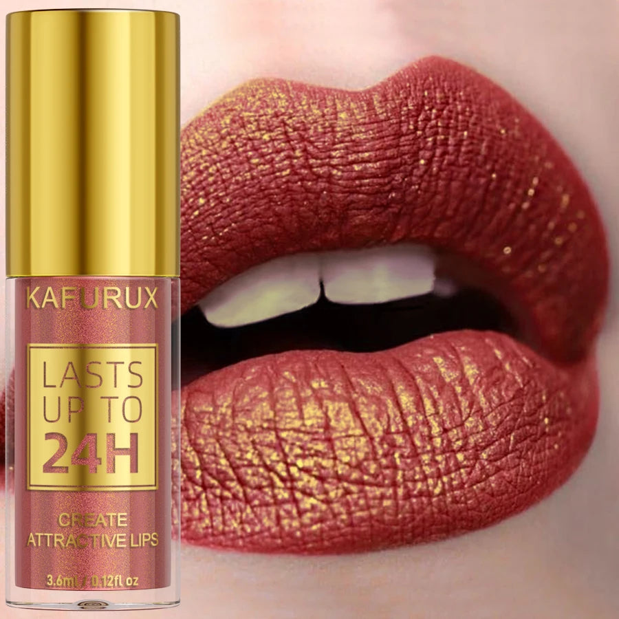 14 Colors Glitter Metallic Lip Gloss – Long-Lasting Waterproof Liquid Lipstick & Lip Tint