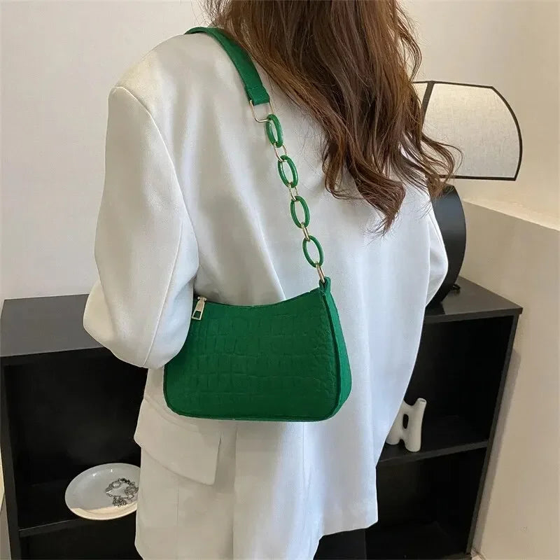 2024 Retro Small Square Shoulder Bag – Elegant Autumn Underarm & Handheld Purse