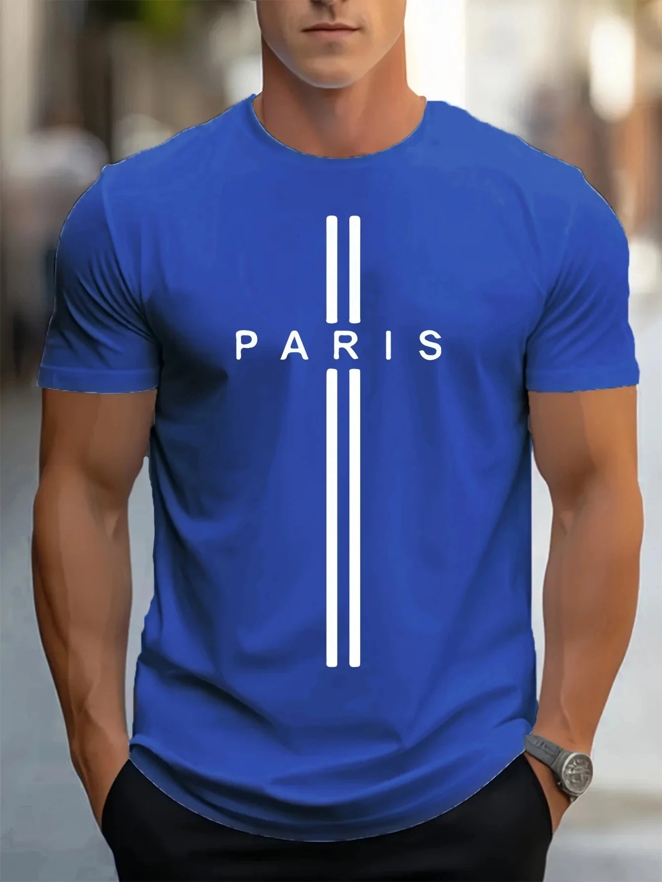 Men's 3D Paris Print T-Shirt – Casual Summer Short-Sleeve Tee