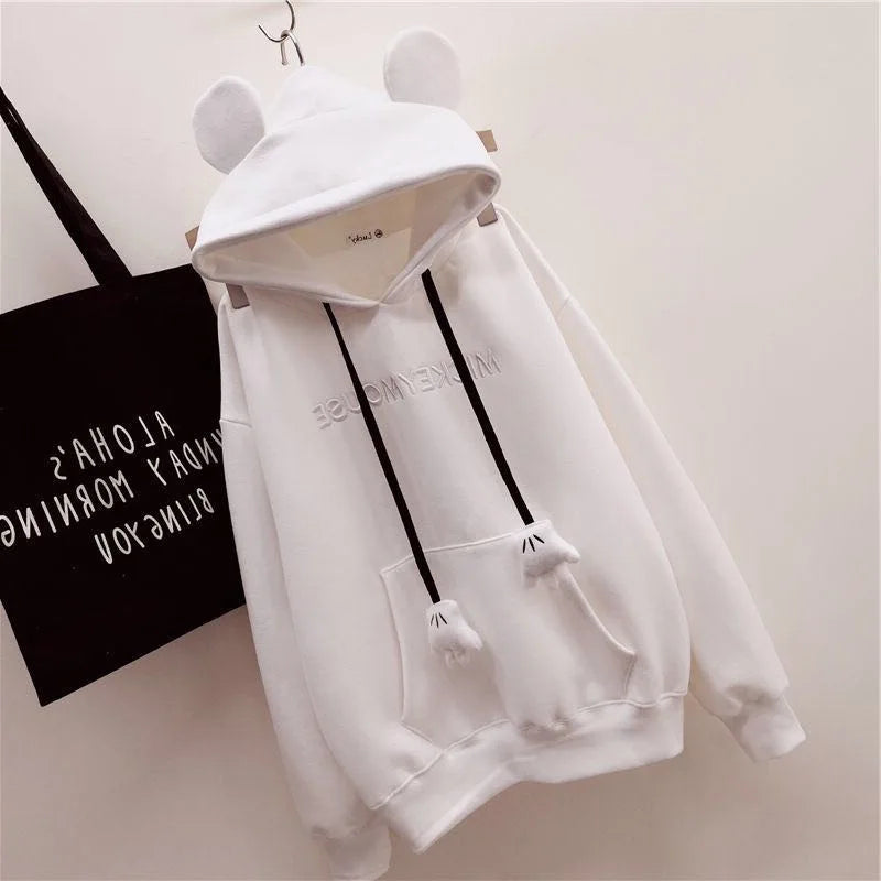 Kawaii Cartoon Hoodie for Women – Loose Harajuku Style Pullover Sweatshirt