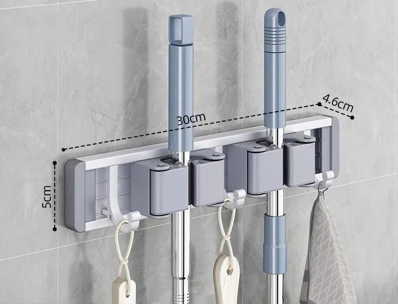 Wall-Mounted Mop &amp; Broom Holder – Strong & Space-Saving Organizer