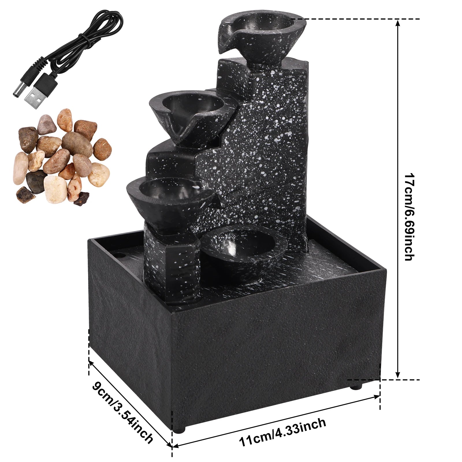 Desktop Waterfall Decoration – Relaxing Tabletop Fountain Ornament