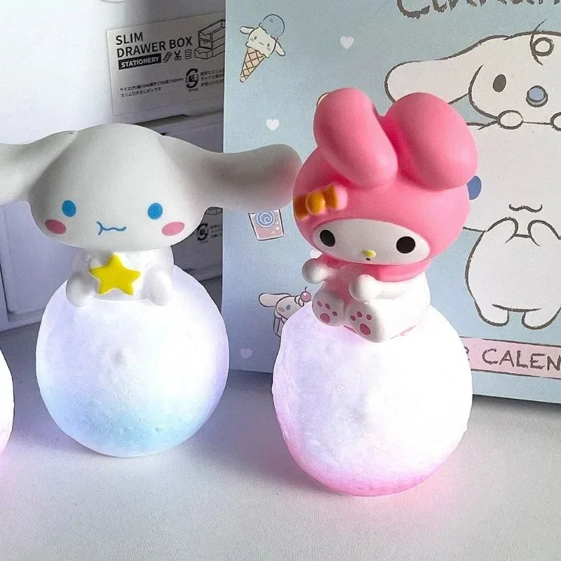 Miniso Hello Kitty Night Light - Luminous Bedside Lamp for Kids - Cute Anime Characters Kuromi and Cinnamoroll