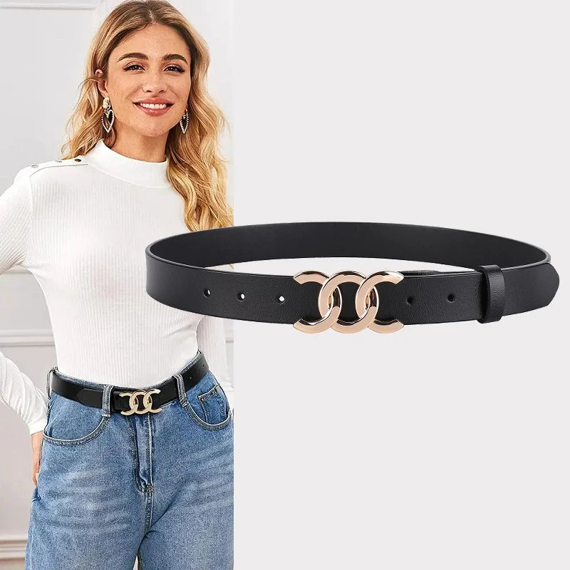 Women’s Retro Western Leather Belt – Genuine Cowhide Decorative Girdle for Jeans & Dresses