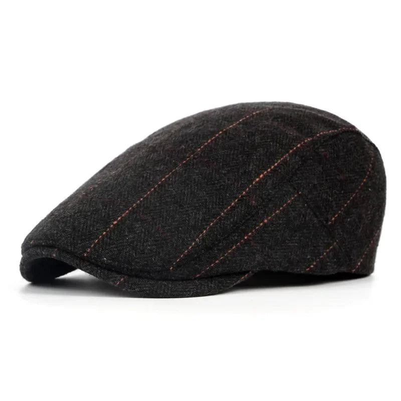 Men’s Fashion Beret – Classic Wool Flat Cap for Autumn & Winter