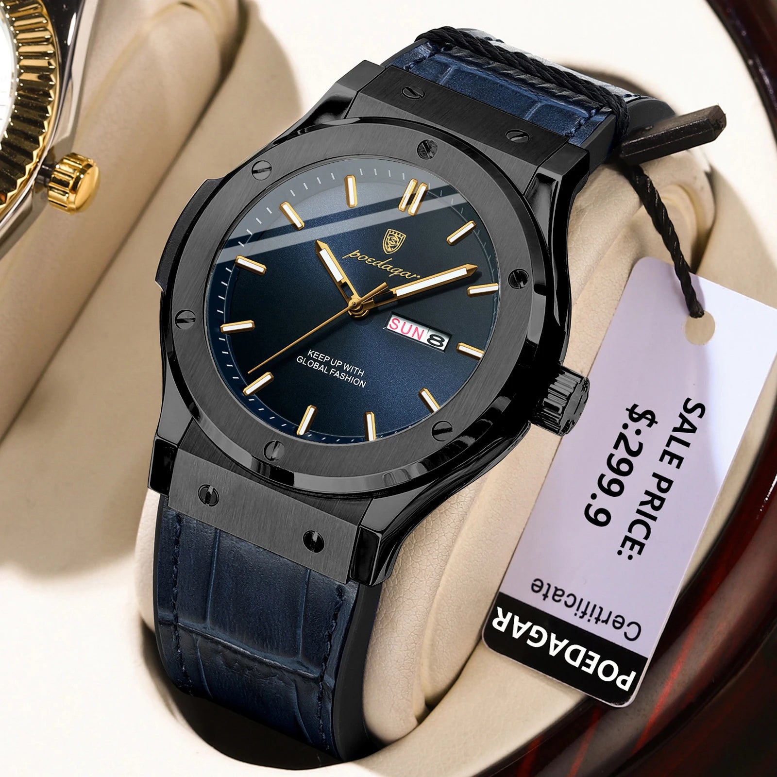 POEDAGAR Men's Fashion Quartz Watch – Stylish & Waterproof