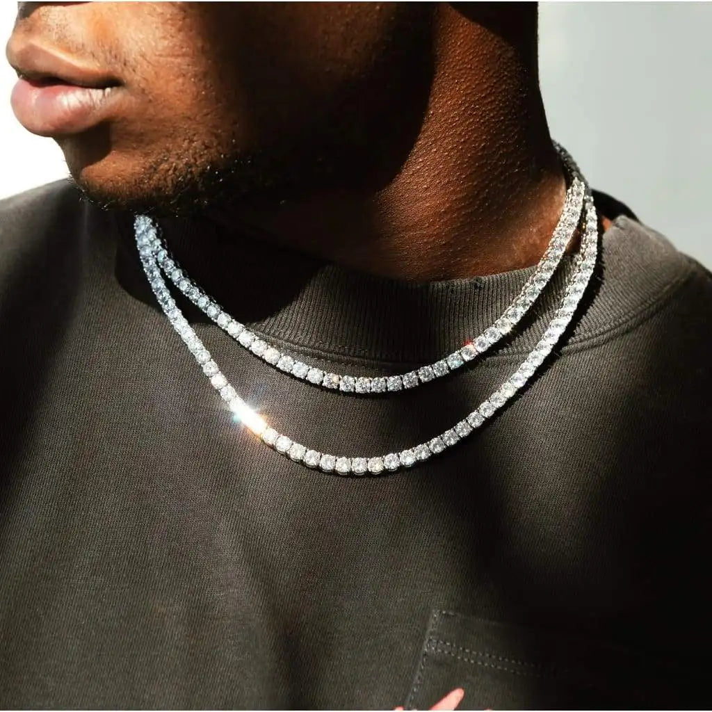 Iced Out 4MM Tennis Chain Bracelet & Necklace – Hip-Hop Luxury Jewelry