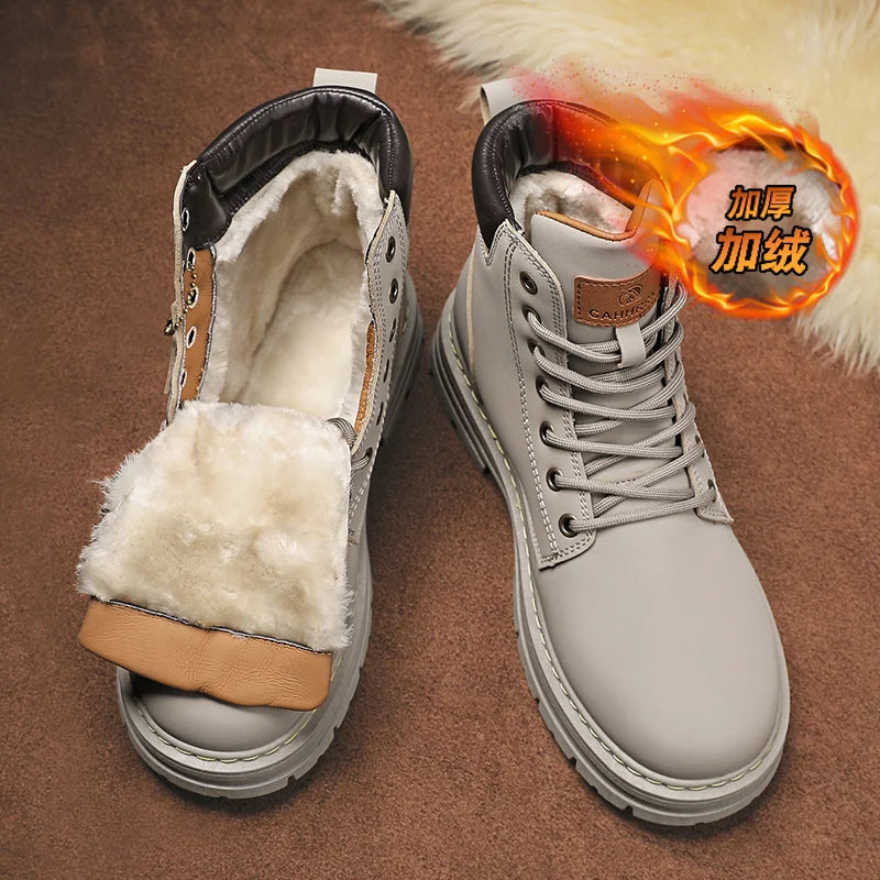 Men’s Retro High-Top Boots – Stylish & Durable Winter Footwear