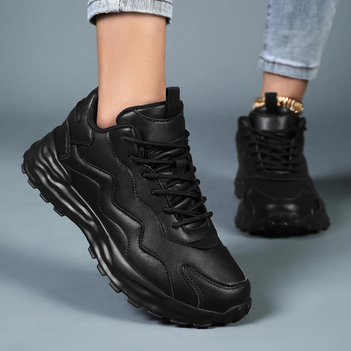 Fashion Women’s Vulcanize Platform Sneakers – Breathable Mesh Casual Running & Walking Shoes