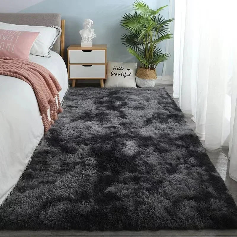 Plush Gray Carpet – Soft &amp; Fluffy Rug for Living Room & Bedroom