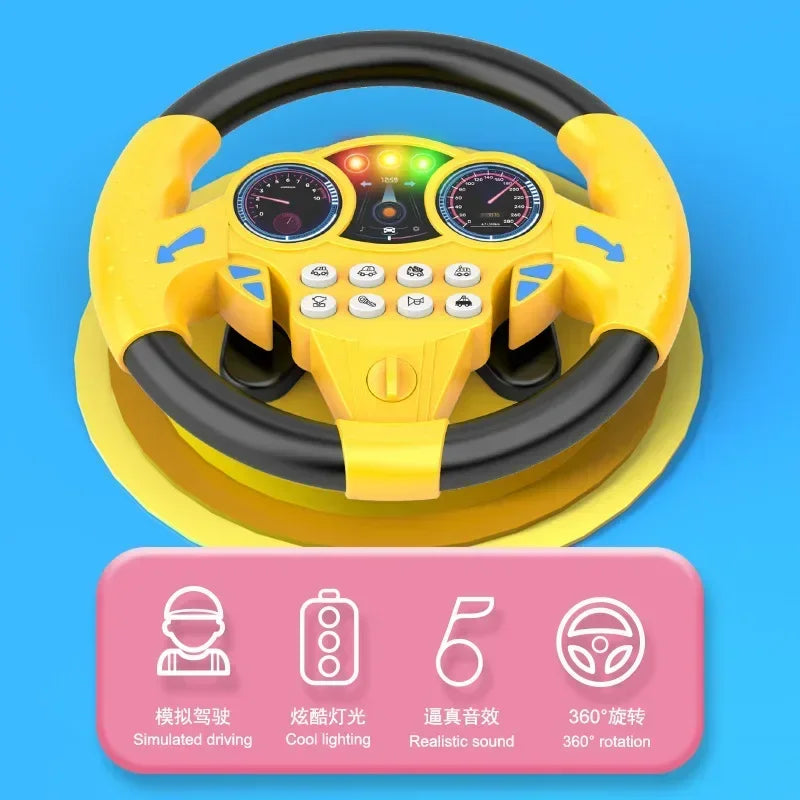 Children’s Glowing Simulation Toy Steering Wheel - Educational Toy for Kids