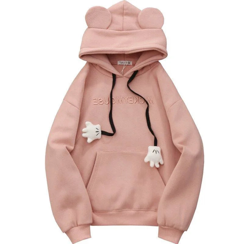 Kawaii Cartoon Hoodie for Women – Loose Harajuku Style Pullover Sweatshirt
