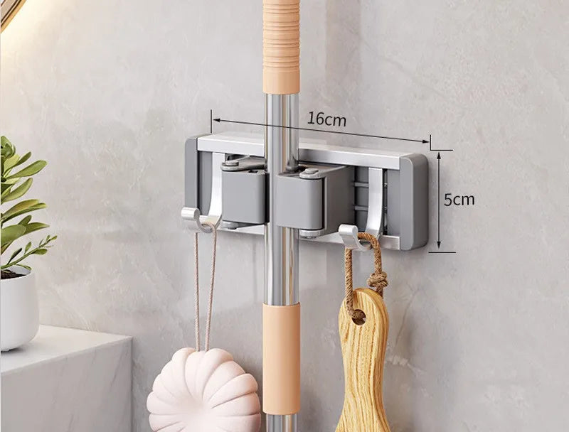 Wall-Mounted Mop &amp; Broom Holder – Strong & Space-Saving Organizer