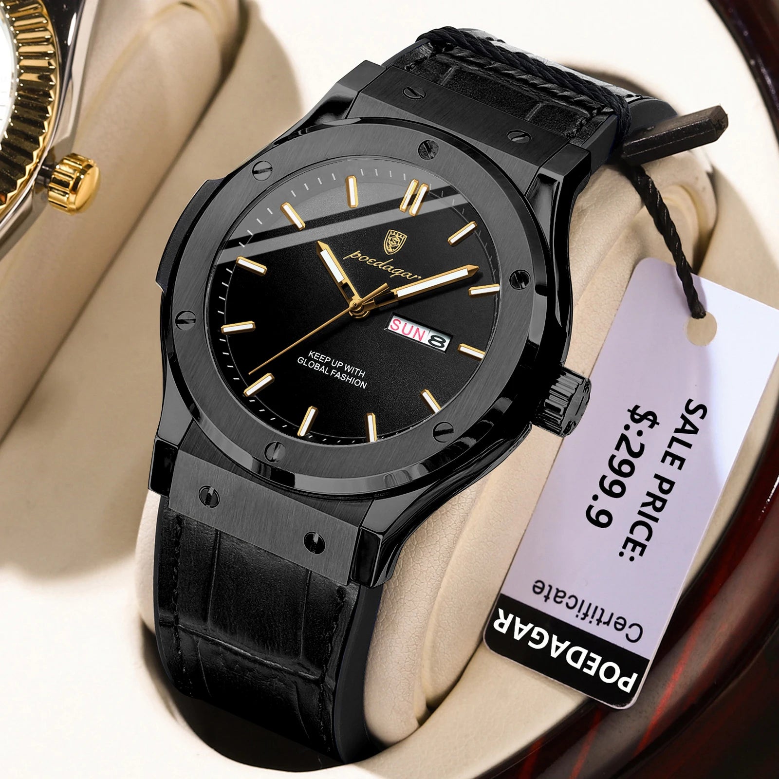 POEDAGAR Men's Fashion Quartz Watch – Stylish & Waterproof